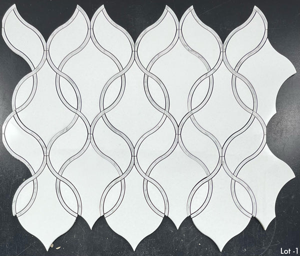 Crystal White Tulip with Carrara Waterjet Polished