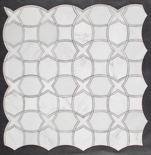 Pearl White Isola with Mystic Gray Waterjet Honed