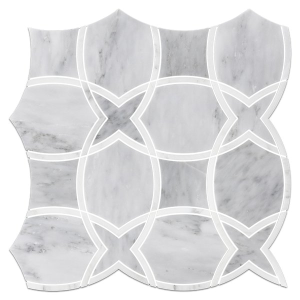 Mystic Gray Isola with Pearl White Waterjet Honed