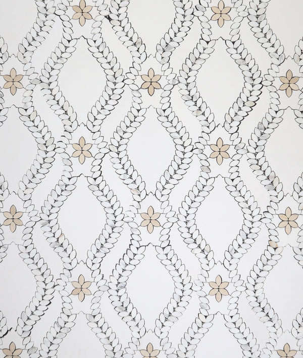 Calacatta Gold Tulip con Crema Marfil Waterjet Pulido