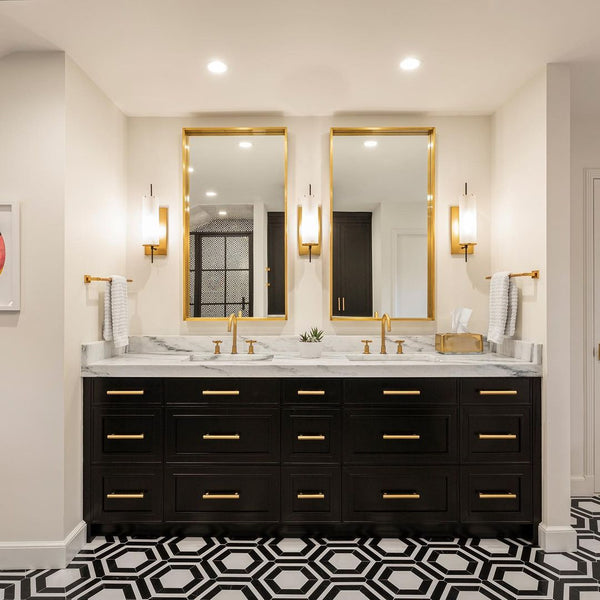 White Absolute Honeycomb with Black Marble Mosaic Honed