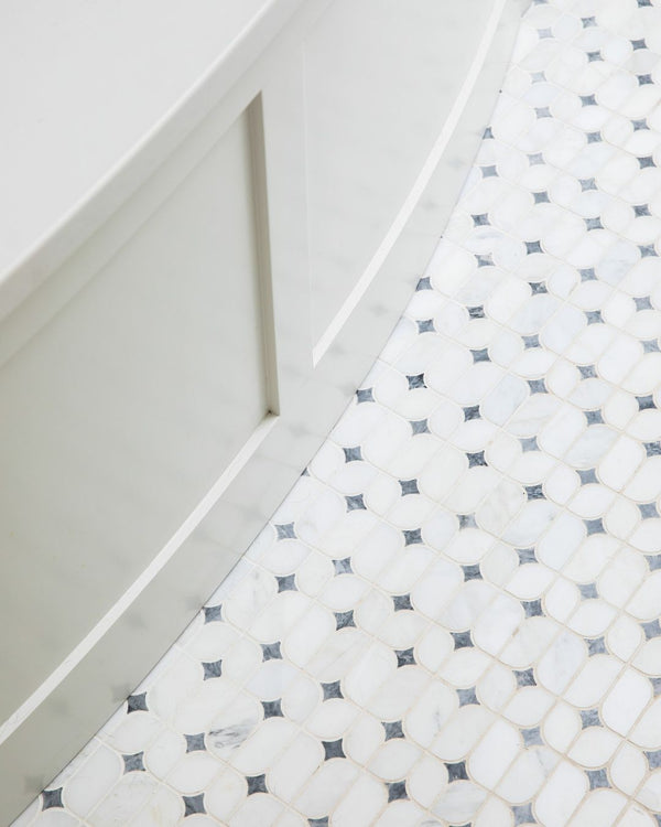 Pearl White Starlight with Pacific Gray Star Mosaic Polished