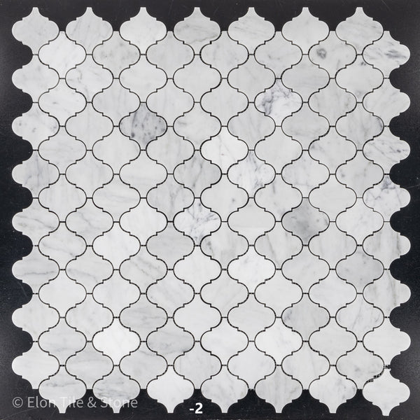 Bianco Carrara 3" Lantern Mosaic Polished