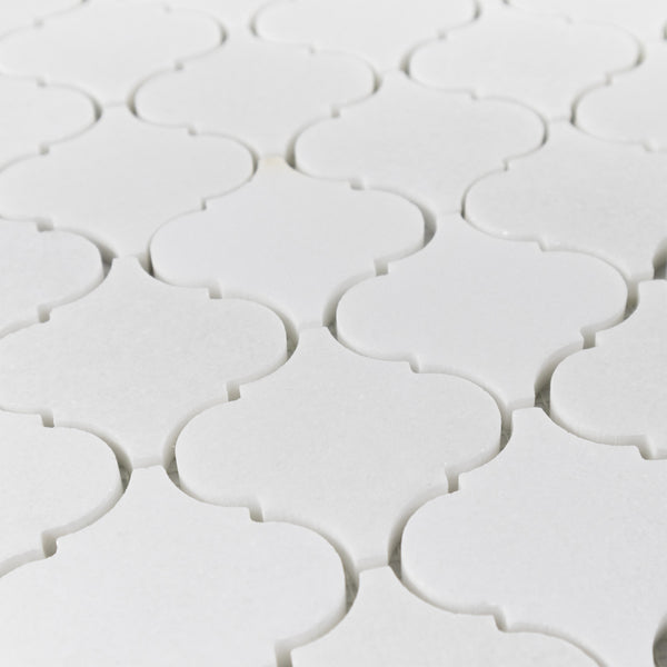 White Thassos 3" Lantern Mosaic Polished - Elon Tile