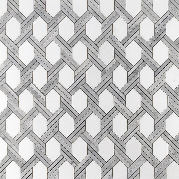White Thassos with Carrara D Captiva Polished - Elon Tile