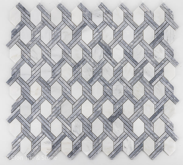 **STOCK LIMITADO** Captiva blanco perla con mosaico gris pacífico pulido