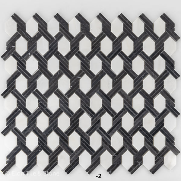 **STOCK LIMITADO** Captiva blanco perla con mosaico negro pulido