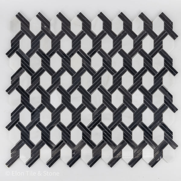 **STOCK LIMITADO** Captiva blanco perla con mosaico negro pulido