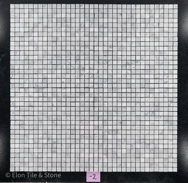 Bianco Carrara 5/8" x 5/8" Mosaico cuadrado pulido