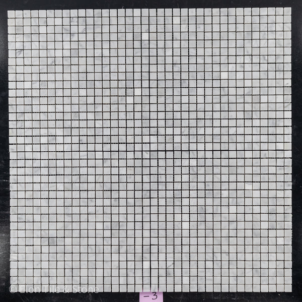Bianco Carrara 5/8" x 5/8" Mosaico cuadrado pulido