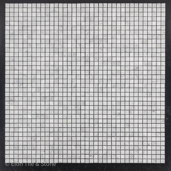 Bianco Carrara 5/8" x 5/8" Mosaico cuadrado pulido