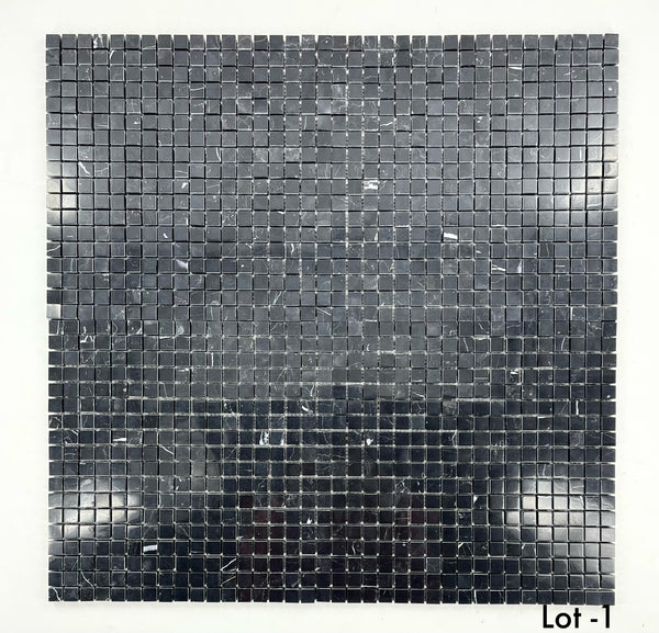 Black 5/8" x 5/8" Square Mosaic Polished - Elon Tile & Stone