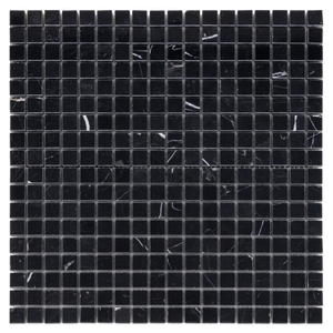 Black Marble 5/8" x 5/8" Square Mosaic Polished - Elon Tile & Stone