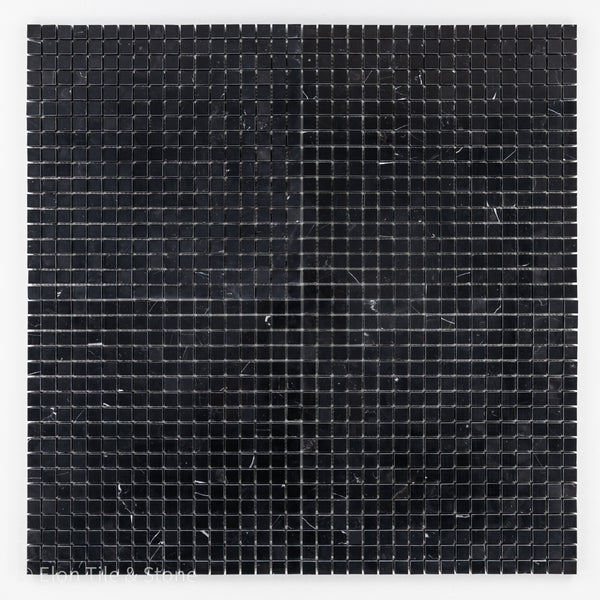 Black 5/8" x 5/8" Square Mosaic Polished - Elon Tile & Stone