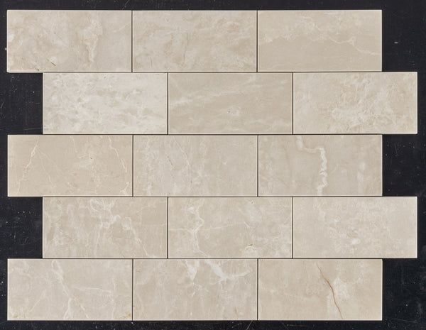 **LIMITED STOCK** Botticino 3" x 6" Fiorito Light Polished - Elon Tile & Stone