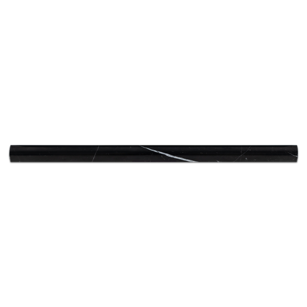 Black 3/4" x 3/4" x 12" Pencil Molding Polished - Elon Tile & Stone