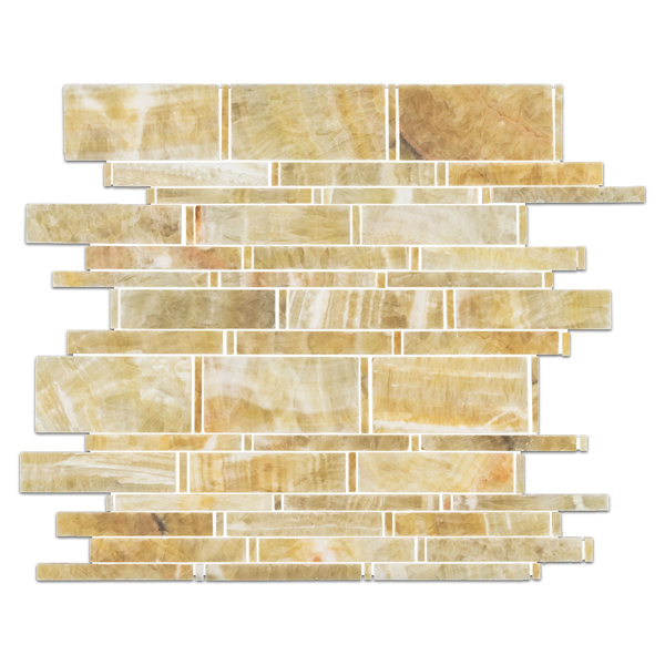 Honey Onyx Multi-Width Mosaic Polished