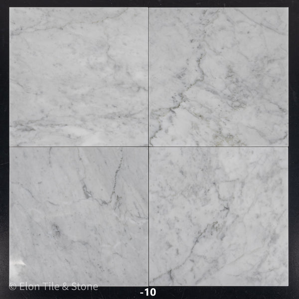 Bianco Carrara Venatino Gioia 12" x 12" Polished - Elon Tile & Stone