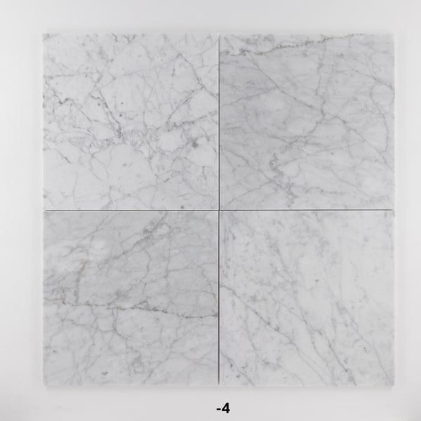 Bianco Carrara Venatino Gioia 12" x 12" Polished - Elon Tile & Stone