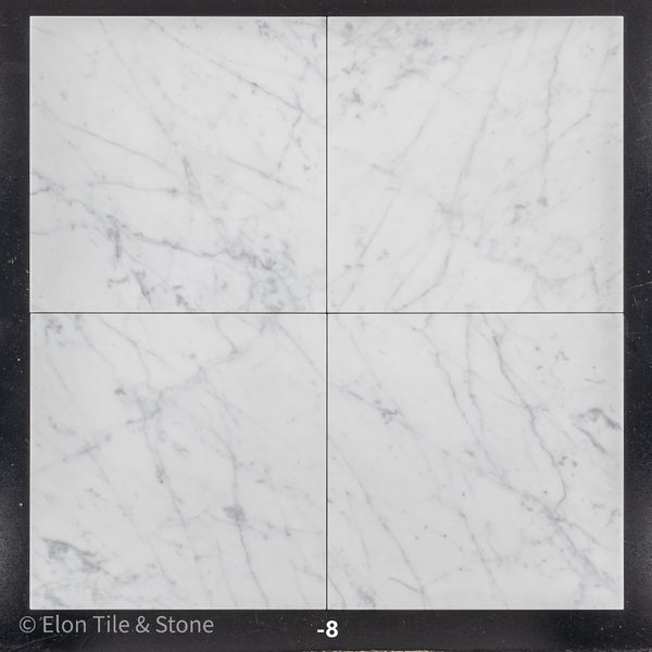 Bianco Carrara Venatino Gioia 12" x 12" Polished - Elon Tile & Stone