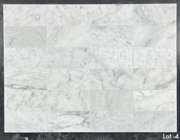 Bianco Carrara 3" x 6" Honed - Elon Tile & Stone