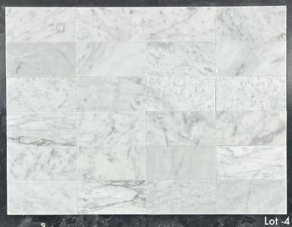 Bianco Carrara 3" x 6" Honed - Elon Tile & Stone
