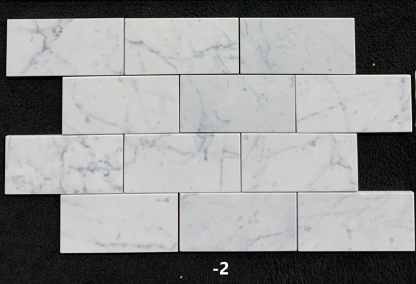 Bianco Carrara Venatino Gioia 3" x 6" Polished - Elon Tile & Stone
