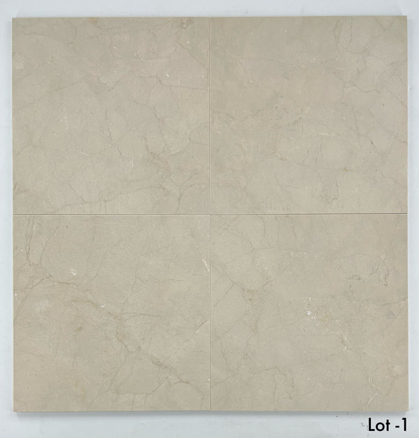Crema Marfil 12" x 12" Honed - Elon Tile & Stone