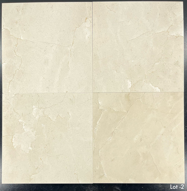 Crema Marfil 12" x 12" Honed - Elon Tile & Stone