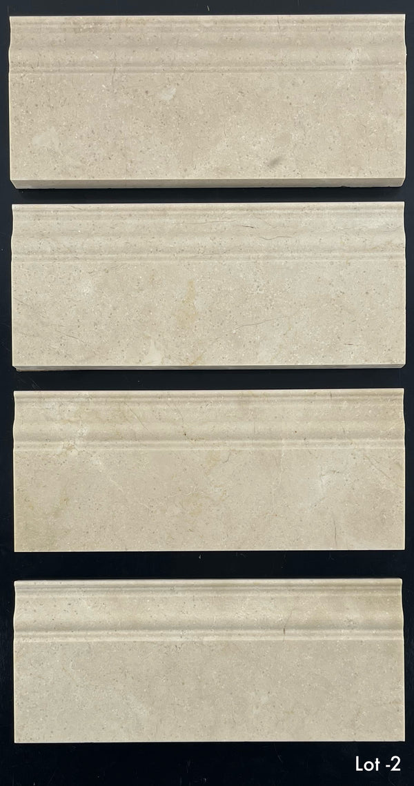 **LIMITED STOCK** Crema Marfil Base Molding Polished - Elon Tile & Stone