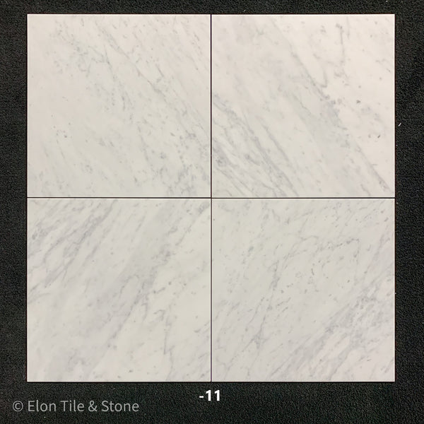 Bianco Carrara Venatino Gioia 18" x 18" Honed - Elon Tile & Stone