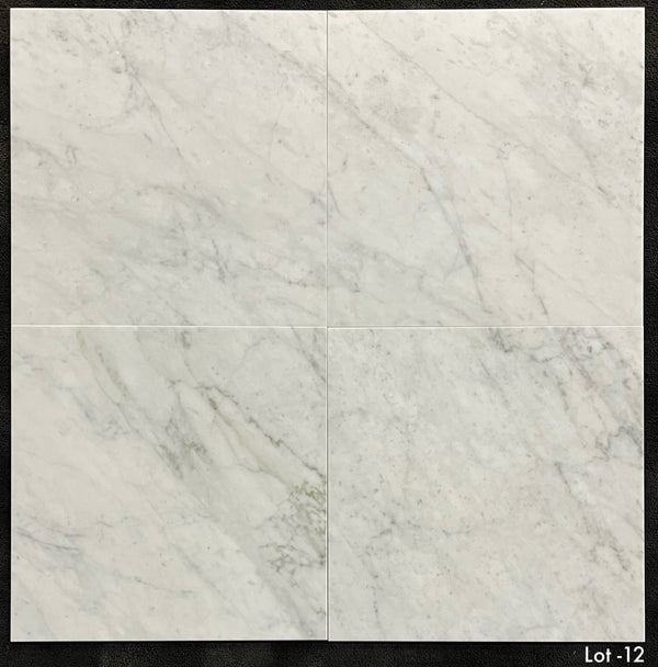 Bianco Carrara Venatino Gioia 18" x 18" Honed - Elon Tile & Stone