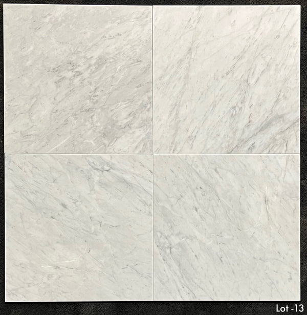 Bianco Carrara Venatino Gioia 18" x 18" Honed - Elon Tile & Stone