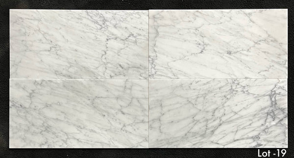 Bianco Carrara Venatino Gioia 12" x 24" Honed - Elon Tile & Stone