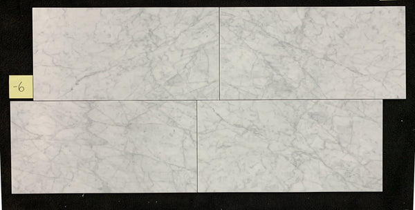 Bianco Carrara Venatino Gioia 12" x 24" Honed - Elon Tile & Stone