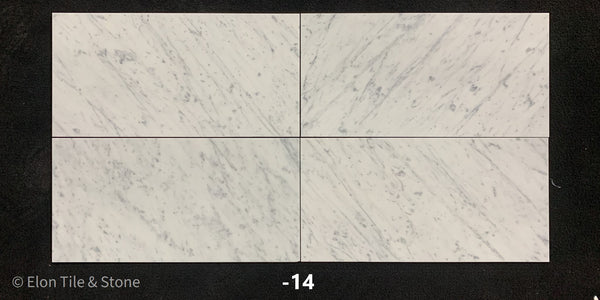 Bianco Carrara Venatino Gioia 12" x 24" Polished - Elon Tile & Stone
