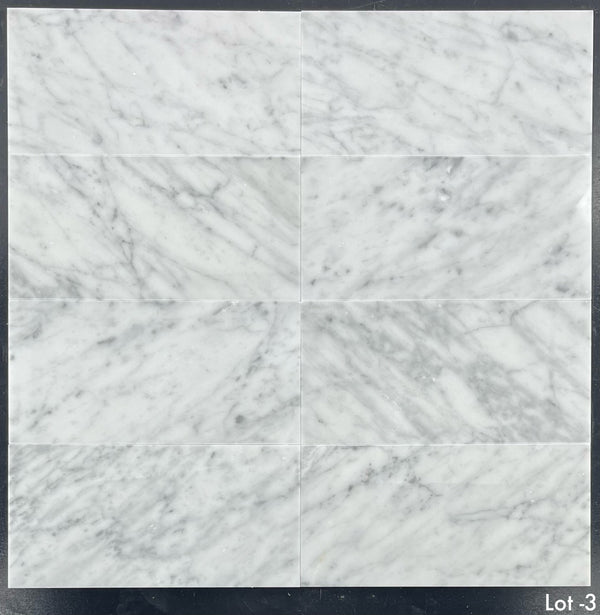 Bianco Carrara 6" x 12" Polished - Elon Tile & Stone