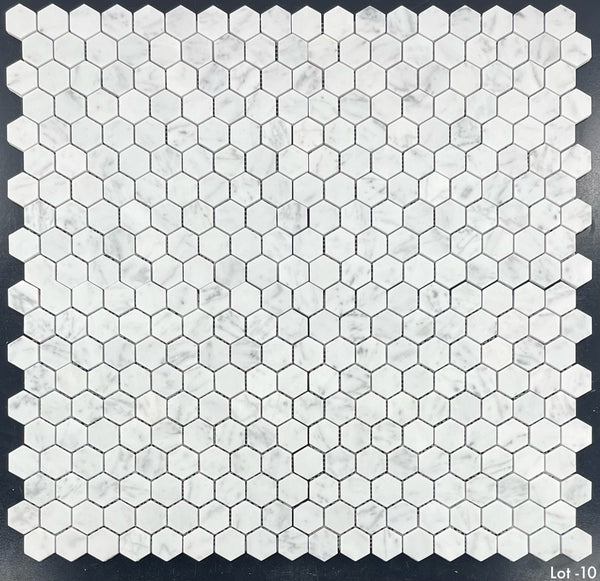 Bianco Carrara 1 1/4" Hexagon Mosaic Honed