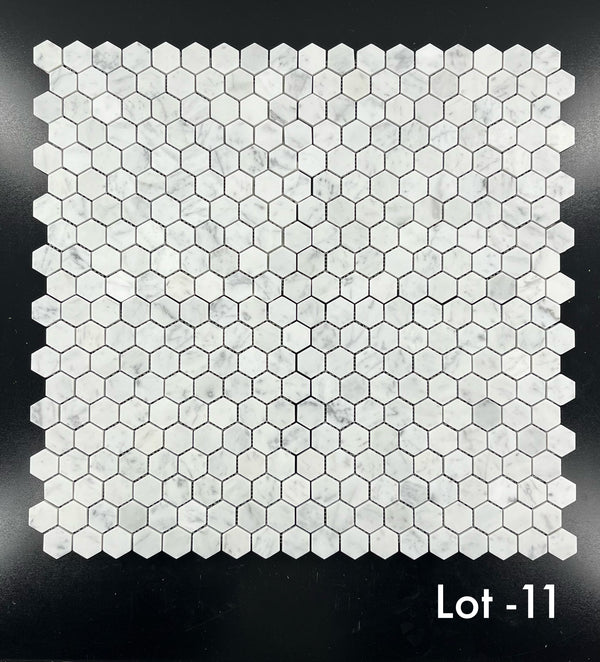 Bianco Carrara 1 1/4" Hexagon Mosaic Honed