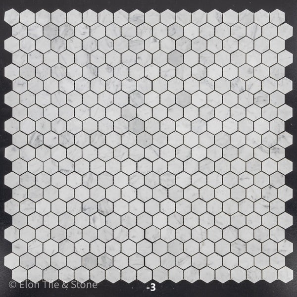 Bianco Carrara 1 1/4" Hexagon Mosaic Honed