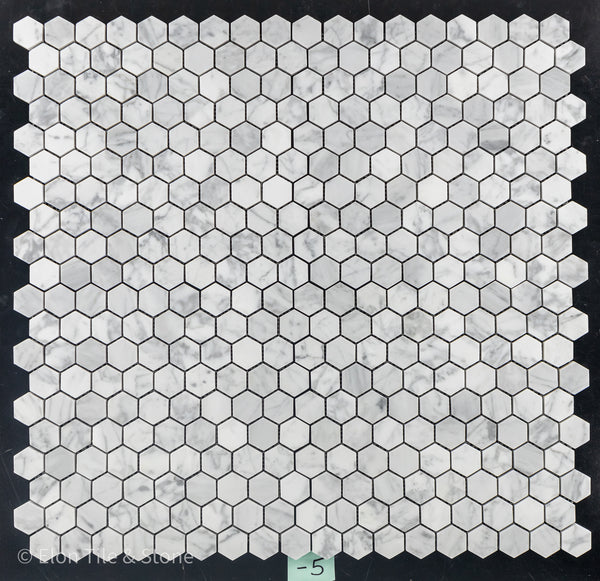 Bianco Carrara 1 1/4" Hexagon Mosaic Honed