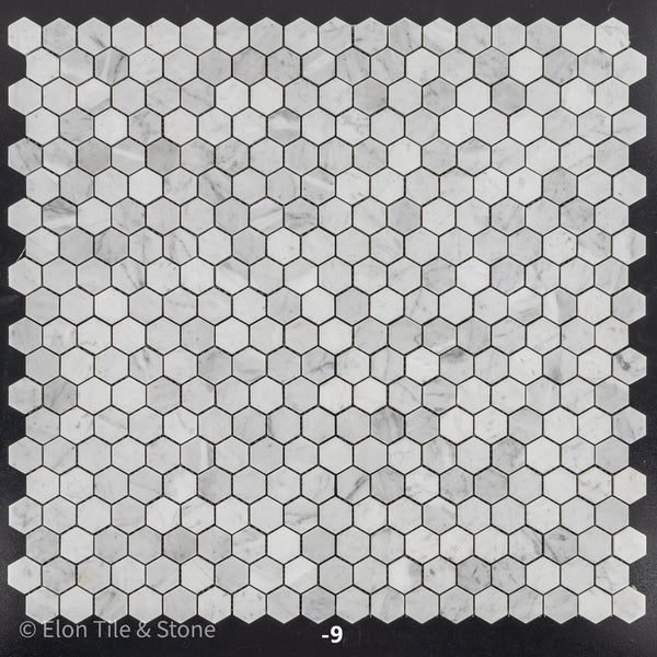 Bianco Carrara 1 1/4" Hexagon Mosaic Honed