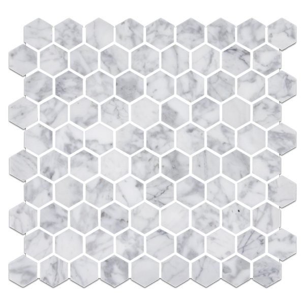 Bianco Carrara 1 1/4" Hexagon Mosaic Honed