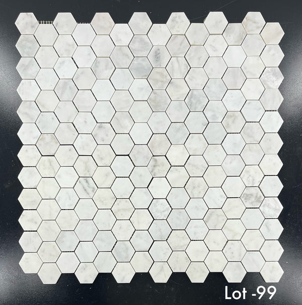 Bianco Carrara 2" Hexagon Mosaic Honed
