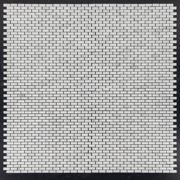 Bianco Carrara Micro Brick Mosaic Honed