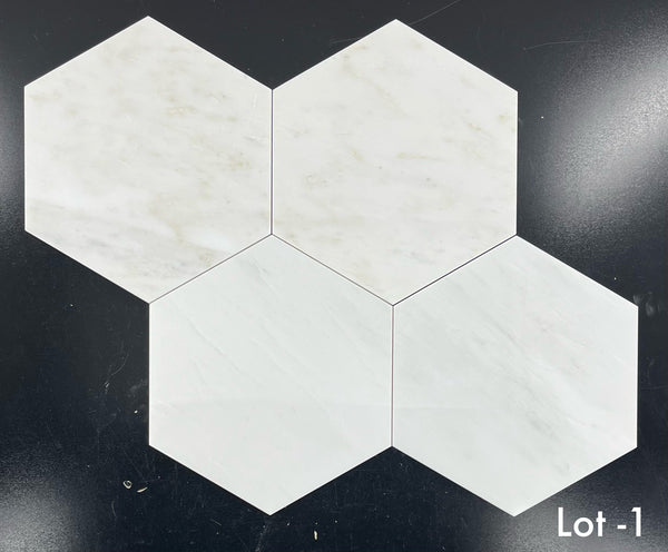 Blanco perla 10 1/2" Hexágono pulido