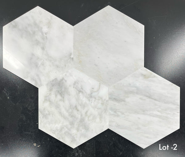Blanco perla 10 1/2" Hexágono pulido