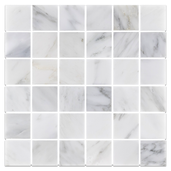 Pearl White 2" x 2" Square Mosaic Honed - Elon Tile & Stone