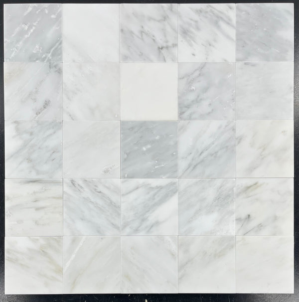 Pearl White 4" x 4" Honed - Elon Tile & Stone