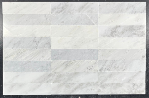 Blanco perla 2" x 8" pulido